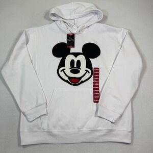 Disney White Mickey Mouse Appliqué Hoodie